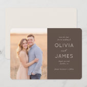 Romantisches Beige Modern Foto Save The Date (Vorne/Hinten)