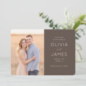 Romantisches Beige Modern Foto Save The Date (Stehend Vorderseite)