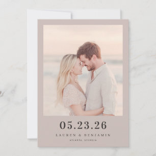Romantisches Beige Natürliches Foto Save The Date