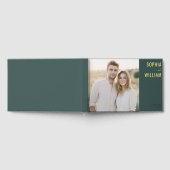 Romantisches Beiges Grün Foto Gästebuch (Voll)