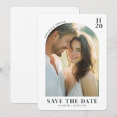 Romantisches Beiges Minimalistisches Foto Save The Date (Vorne/Hinten)