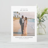 Romantisches Beiges Tropen-Foto Save The Date (Stehend Vorderseite)