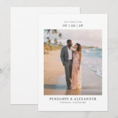Romantisches Beiges Tropen-Foto Save The Date (Vorne/Hinten)