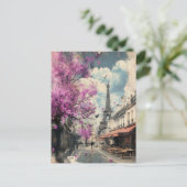 Romantisches Bild von PAris mit dem Eiffelturm Postkarte (Stehend Vorderseite)