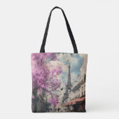 Romantisches Bild von PAris mit dem Eiffelturm Tasche (Rückseite)