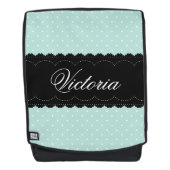 Romantisches blassblaues Polka Dot Muster Personal Rucksack (Vorderseite)