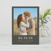 Romantisches Blau-Foto Save The Date (Stehend Vorderseite)