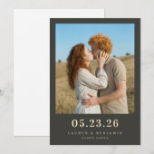 Romantisches Blau-Foto Save The Date (Vorne/Hinten)