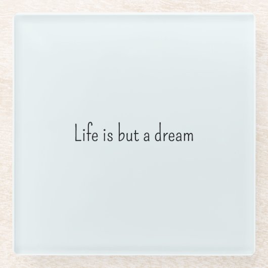 Romantisches Blau Leben ist nur ein Traum Glasuntersetzer (Vorderseite)