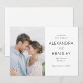 Romantisches Blau Minimalistisches Foto Save The Date (Vorne/Hinten)