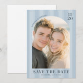 Romantisches Blau Minimalistisches Foto Save The Date (Vorne/Hinten)