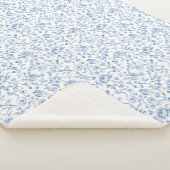 Romantisches Blau-Weiß-Blumenmuster Sherpadecke (3/4)