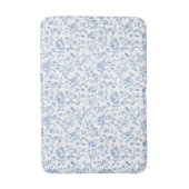 Romantisches Blau Weiß Floral Badematte (Vorderseite Vertikal)