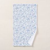 Romantisches Blau Weiß Floral Badhandtuch Set (Handtuch)