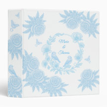Romantisches Blaues Blumenmuster – Personalisierte