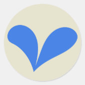 Romantisches blaues Blumenzwiebelherz Runder Aufkleber (Vorderseite)