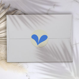 Romantisches blaues Blumenzwiebelherz Runder Aufkleber