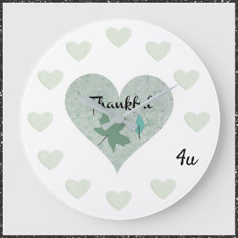 Romantisches blaues Herz dankbar für Sie Große Wanduhr