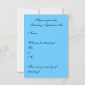 Romantisches blaues Herz und Wirbel UAWG RSVP Karte (Rückseite)