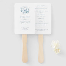 Romantisches blaues Vintage-Schwan-Hochzeitsprogra