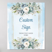 Romantisches Blue and Gold DIY Wedding Template Poster (Vorne)