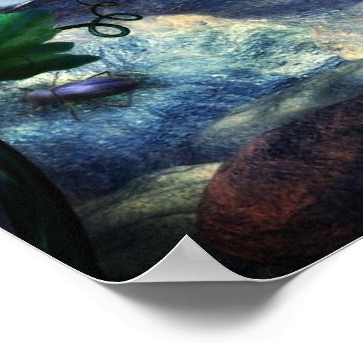 Romantisches Blue Butterfly Fairy Poster (Ecke)