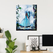 Romantisches Blue Butterfly Fairy Poster (Heimbüro)