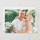 Romantisches Blue Floral Foto QR Code Hochzeit Save The Date (Rückseite)