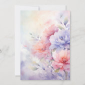 Romantisches Blue Lila & Pink Bridal Brunch Einladung (Rückseite)