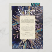 Romantisches Blues-Menü Einladung (Vorne/Hinten)