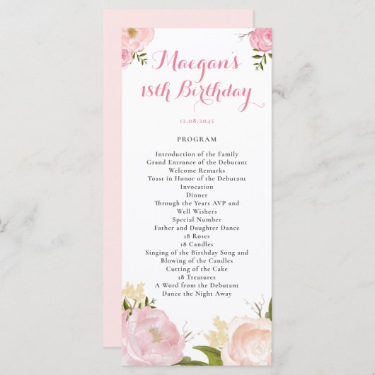 Romantisches Blume-Programm für Wasserfarben - CUS Programm (Vorne/Hinten)