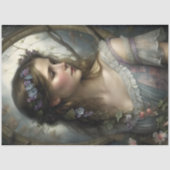 Romantisches Blumen-Frauenporträt Découpage Seidenpapier (Vorderseite)