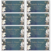 Romantisches Blumen-Gold-Kleider-Adressetikett Aufkleber (Vorderseite)