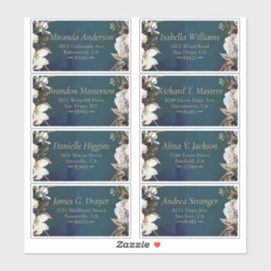 Romantisches Blumen-Gold-Kleider-Adressetikett Aufkleber