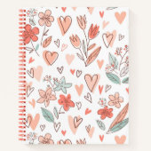 Romantisches Blumen-Herz Notizbuch (Vorderseite)