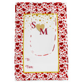 Romantisches Blumen- und Goldherz Mittlere Geschenktüte (Rückseite)