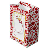 Romantisches Blumen- und Goldherz Mittlere Geschenktüte (Rückseite Schrägansicht)