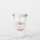 Romantisches BlumenAquarell-Brautjungfern-Geschenk Acryltrinkbecher (Vorderseite)