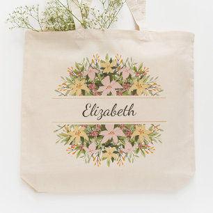 Romantisches Blumenbouquet-Hochzeitsgeschenk Tragetasche