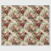 Romantisches Blumendesign Geschenkpapier (Flach)