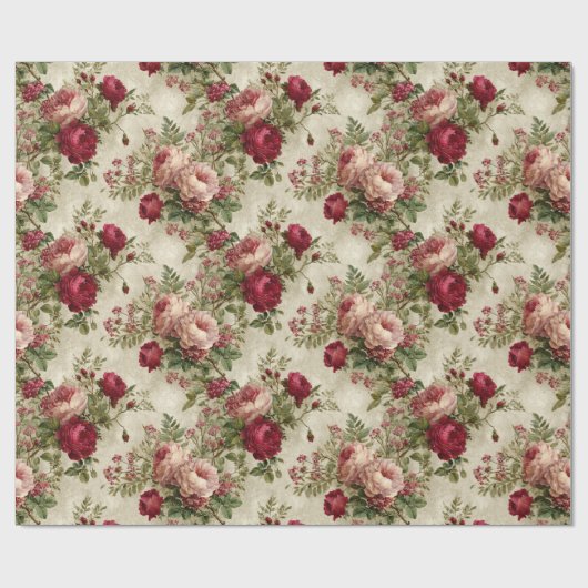Romantisches Blumendesign Geschenkpapier (Flach)