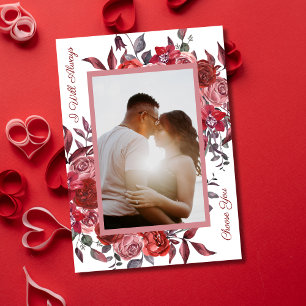 Romantisches Blumenfoto Ich liebe dich Valentinsta Feiertagskarte