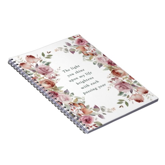 Romantisches Blumengeschenk Notizblock (Rechte Seite)