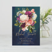 Romantisches Blumengrün-Brautparty Einladung (Stehend Vorderseite)