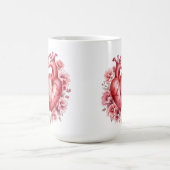 Romantisches Blumenherz Kaffeetasse (Mittel)