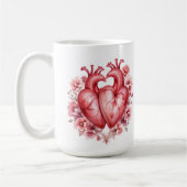 Romantisches Blumenherz Kaffeetasse (Links)