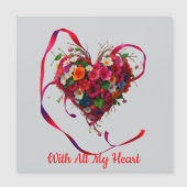 Romantisches Blumenherz Magnetkarte (Vorderseite)