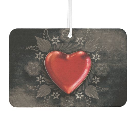 Romantisches Blumenherz Valentine Liebe Autolufterfrischer (Vorderseite)