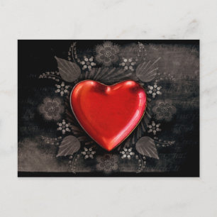 Romantisches Blumenherz Valentine Liebe Feiertagspostkarte