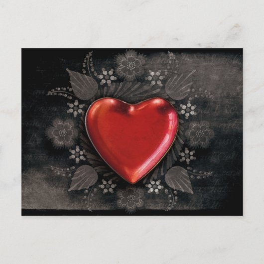 Romantisches Blumenherz Valentine Liebe Feiertagspostkarte (Vorderseite)